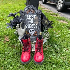 Cherry red Dr. Marten’s. Size 3Y